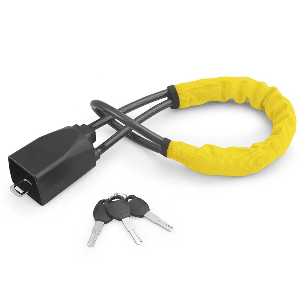 Anti Theft Steering Wheel Lock With Steel Rope And Seat Belt Socket 6