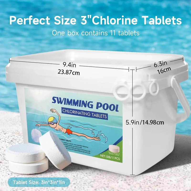 3 Inch Pool Chlorine Tablets 40Lbs For Pools Hot Tubs And Spas 3