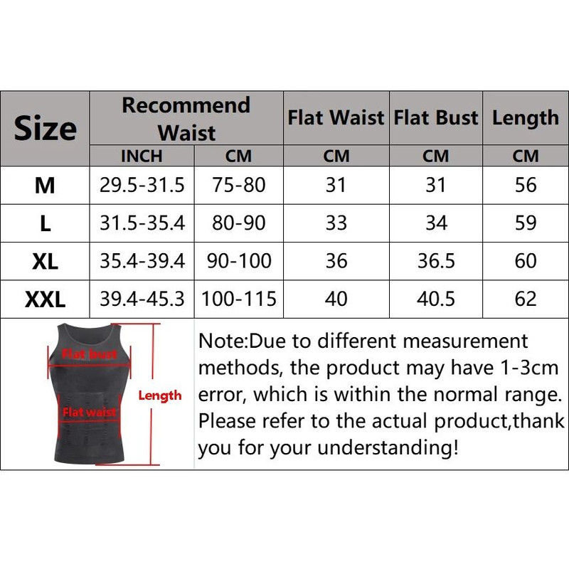 Men Slimming Compression Vest Body Shaper Undershirt 5