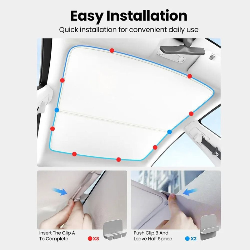 Sunshade Set For Tesla Model 3 Model Y Skydome Front And Rear Glass 6