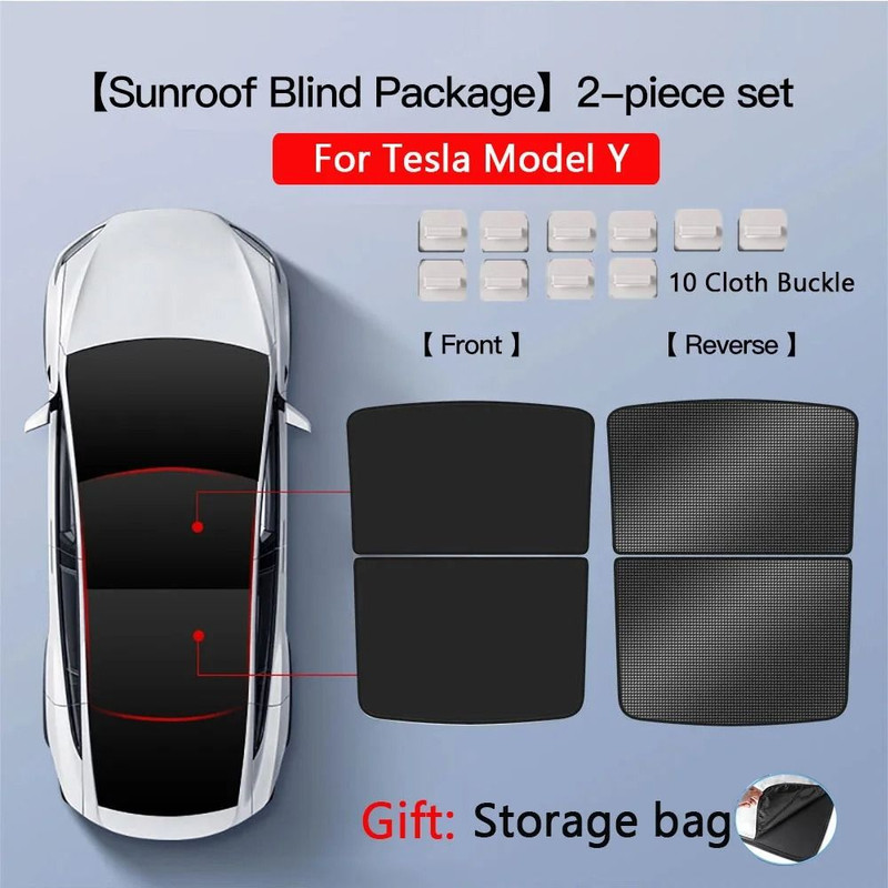 Sunshade Set For Tesla Model 3 Model Y Skydome Front And Rear Glass 11