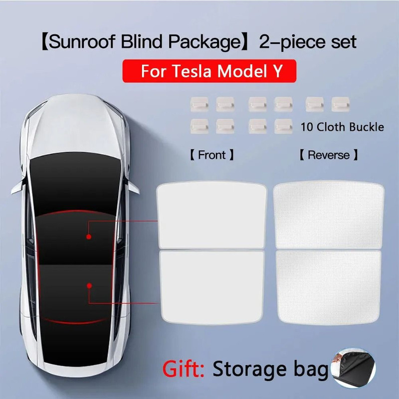 Sunshade Set For Tesla Model 3 Model Y Skydome Front And Rear Glass 12