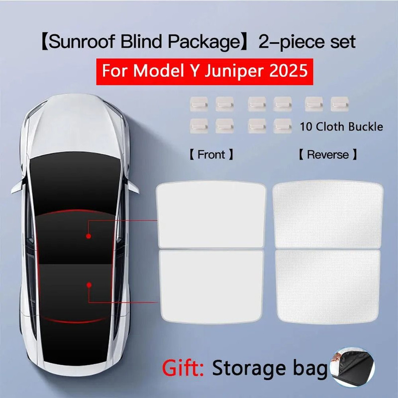 Sunshade Set For Tesla Model 3 Model Y Skydome Front And Rear Glass 16