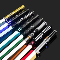 rgb color changing metal lightsaber with flash sound effects and smooth swing