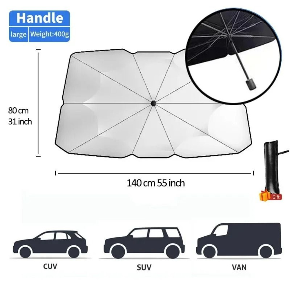 Foldable Windshield Umbrella Sunshade For Car Heat Protection 8