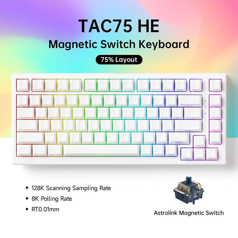 TAC75 HE Magnetic Switch Gaming Keyboard 75 Percent Rapid Trigger RGB Esports Wired Keyboard 8