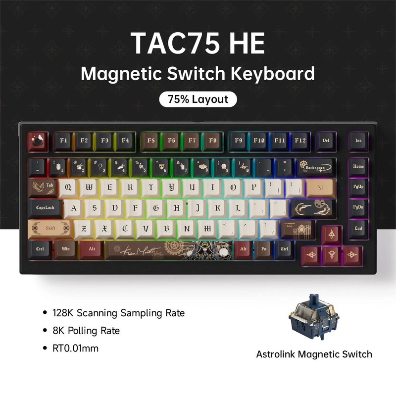TAC75 HE Magnetic Switch Gaming Keyboard 75 Percent Rapid Trigger RGB Esports Wired Keyboard 13