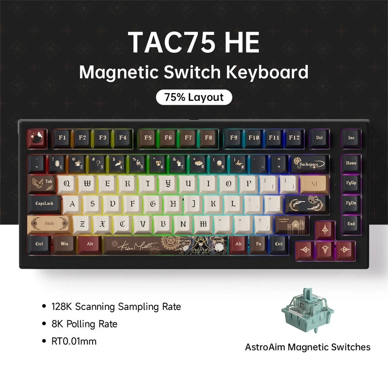 TAC75 HE Magnetic Switch Gaming Keyboard 75 Percent Rapid Trigger RGB Esports Wired Keyboard 14