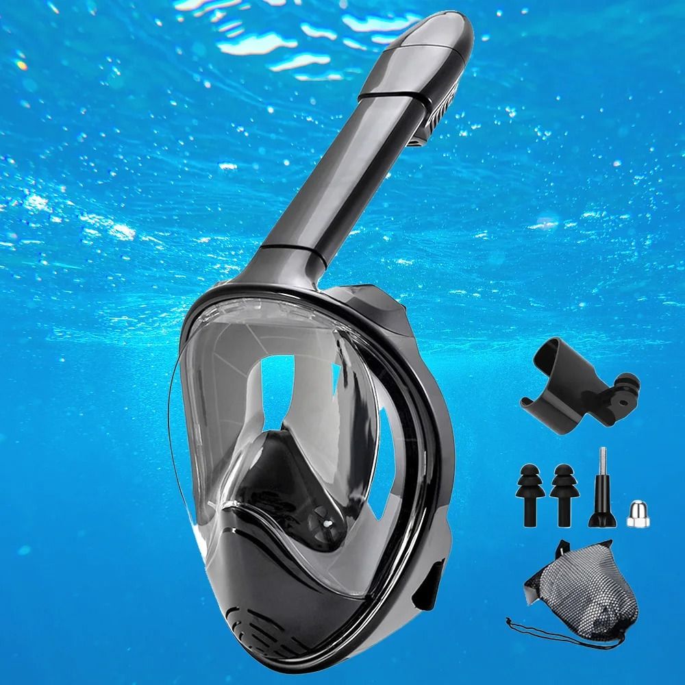 Full Face Snorkel Mask With Detachable Camera Mount Wide View AntiFog AntiLeak For Youth And Adults 1