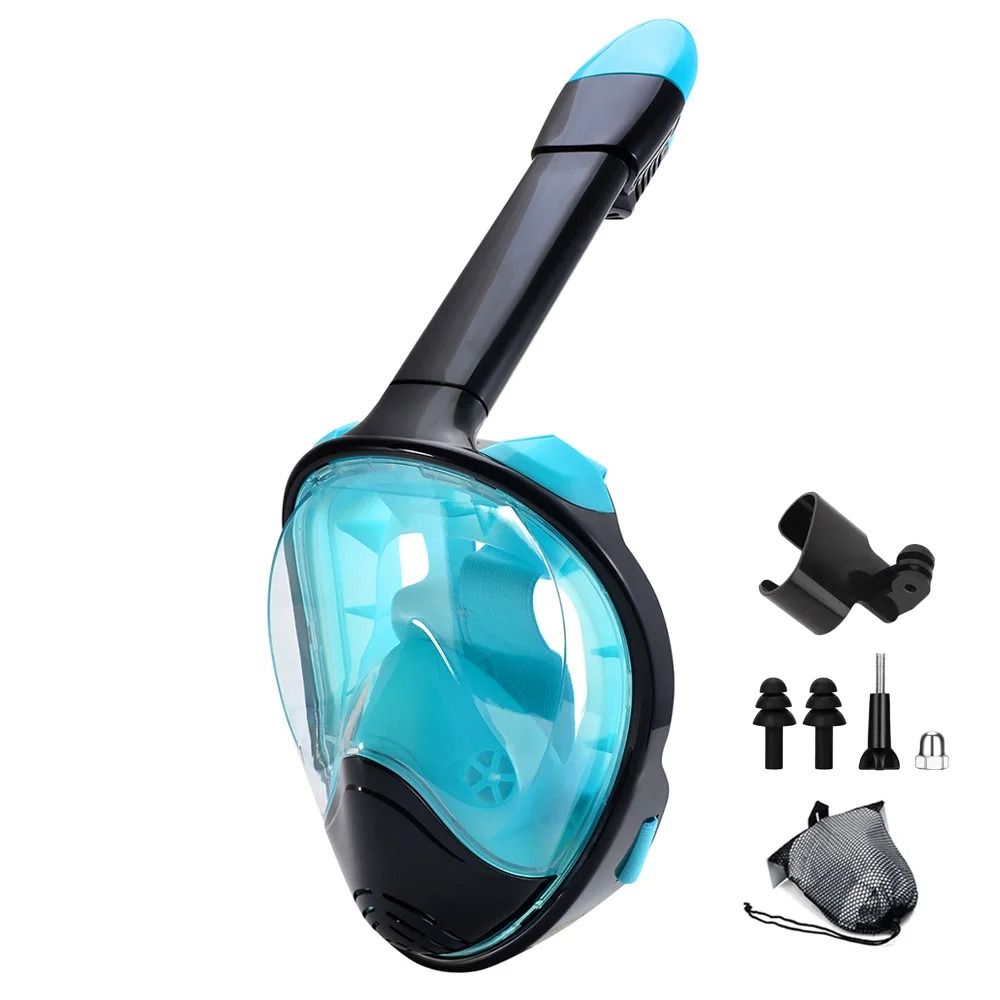 Full Face Snorkel Mask With Detachable Camera Mount Wide View AntiFog AntiLeak For Youth And Adults 9