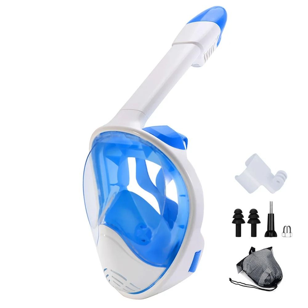 Full Face Snorkel Mask With Detachable Camera Mount Wide View AntiFog AntiLeak For Youth And Adults 13
