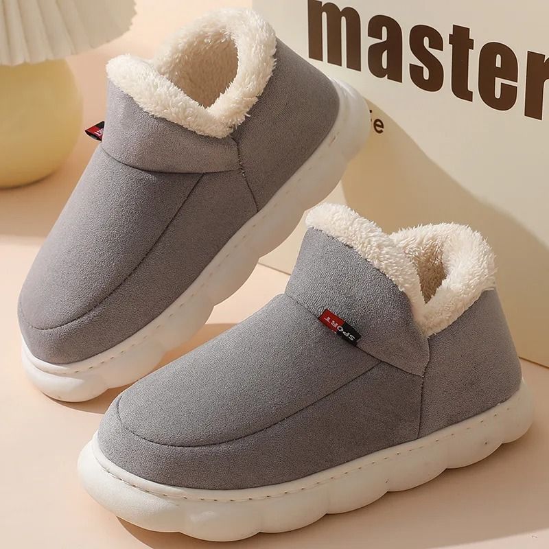 Winter Men Slippers Short Plush Indoor Soft Fur House Boots 24