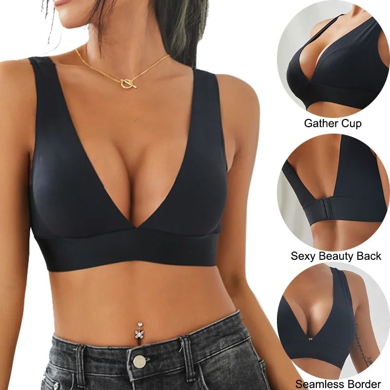 Seamless Push Up Padded Bra Wireless Comfort Bralette For Women 2