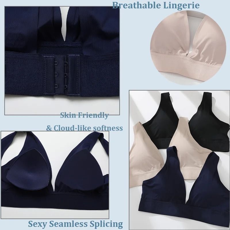 Seamless Push Up Padded Bra Wireless Comfort Bralette For Women 4