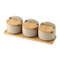 Japanese Style Ceramic Seasoning Jar Set With Bamboo Lid And Spoon 9