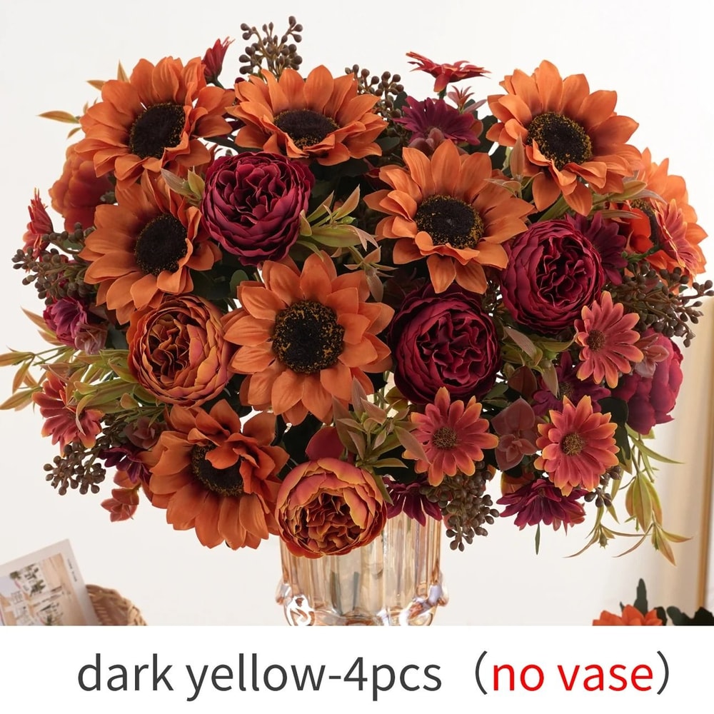 Sunflower And Peony Artificial Flower Bouquets 8