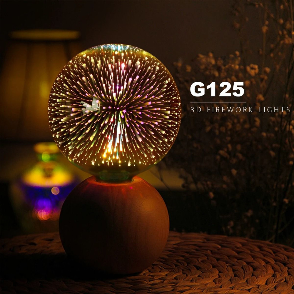 3D Fireworks Effect Vintage LED Bulb Retro Edison Lamp 3
