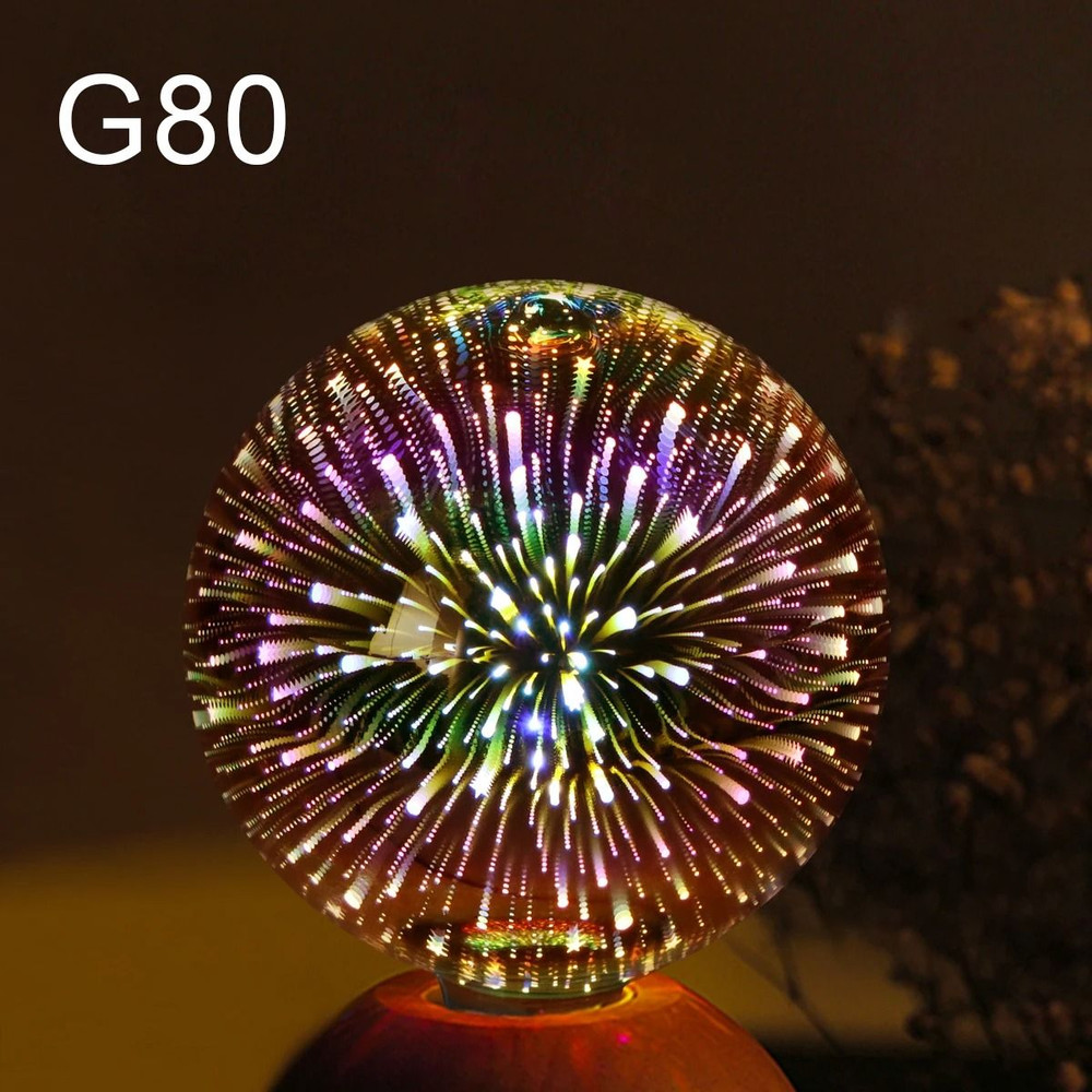 3D Fireworks Effect Vintage LED Bulb Retro Edison Lamp 9