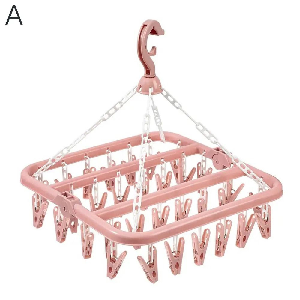 Clothes Drying Hanger With 32 Clips 7