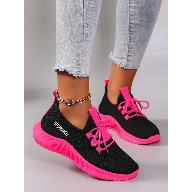 Womens Color Block Casual Sports Shoes With Strap 1