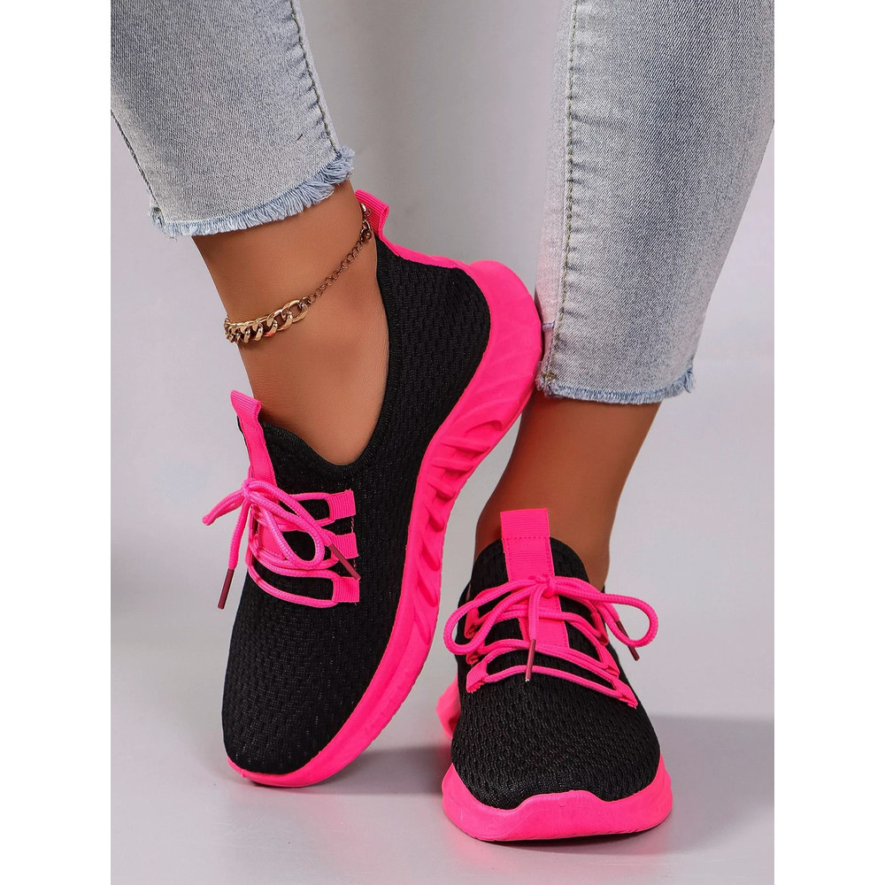 Womens Color Block Casual Sports Shoes With Strap 2