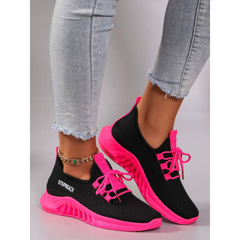 Womens Color Block Casual Sports Shoes With Strap 4