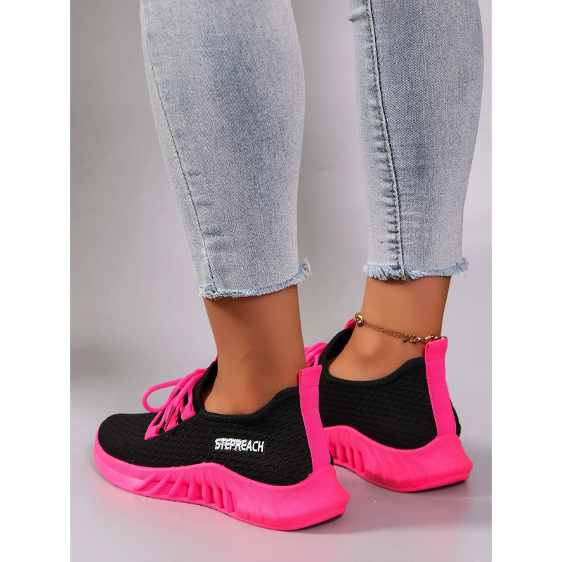 Womens Color Block Casual Sports Shoes With Strap 5