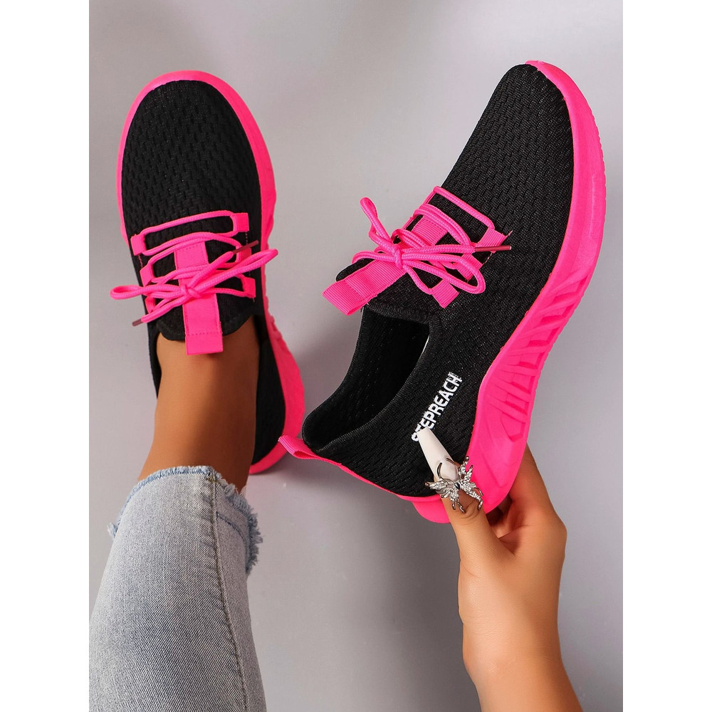 Womens Color Block Casual Sports Shoes With Strap 6