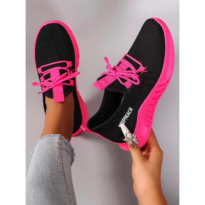 Womens Color Block Casual Sports Shoes With Strap 6