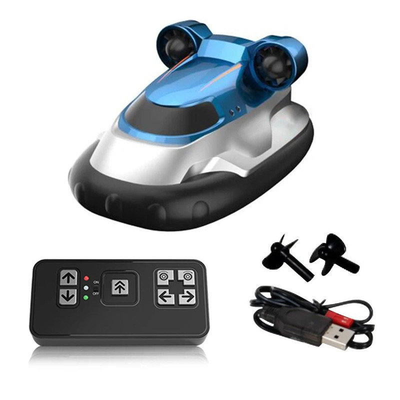 Mini RC Hovercraft Boat With LED Lights For HighSpeed Water Racing 7