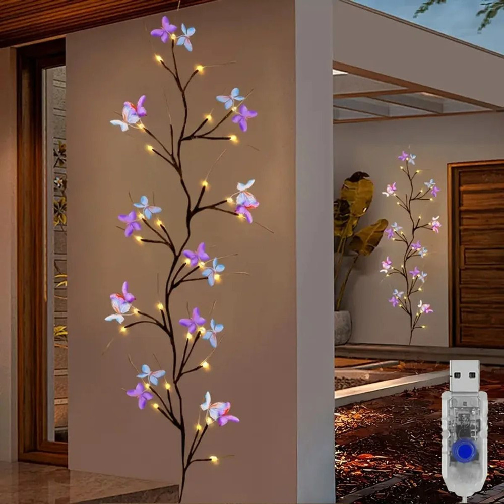 30LED Enchanted Willow Vine Light With Butterfly 0