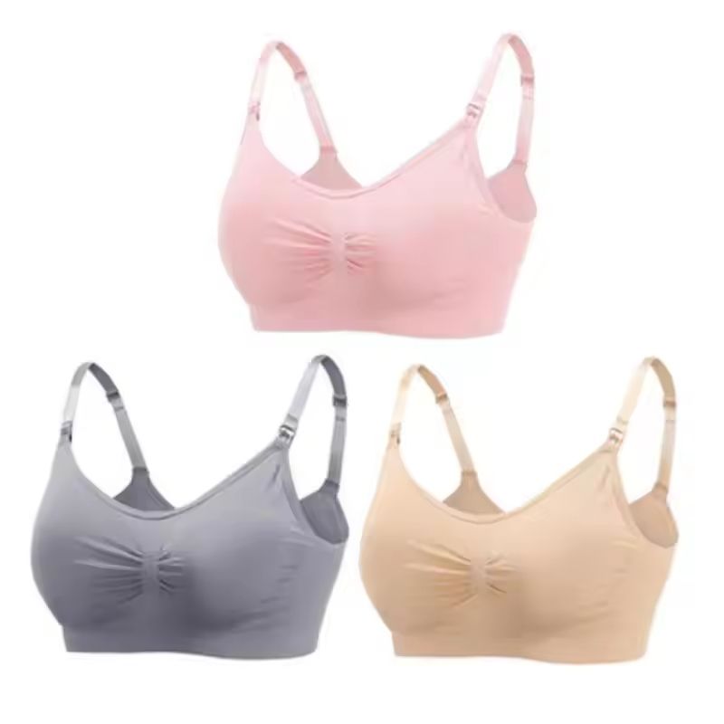 3pcs Maternity Nursing Bras Seamless Cotton Breastfeeding Underwear 15