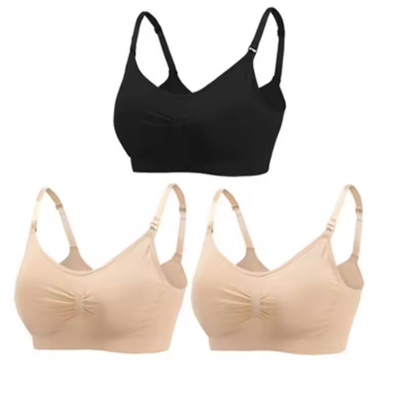 3pcs Maternity Nursing Bras Seamless Cotton Breastfeeding Underwear 6