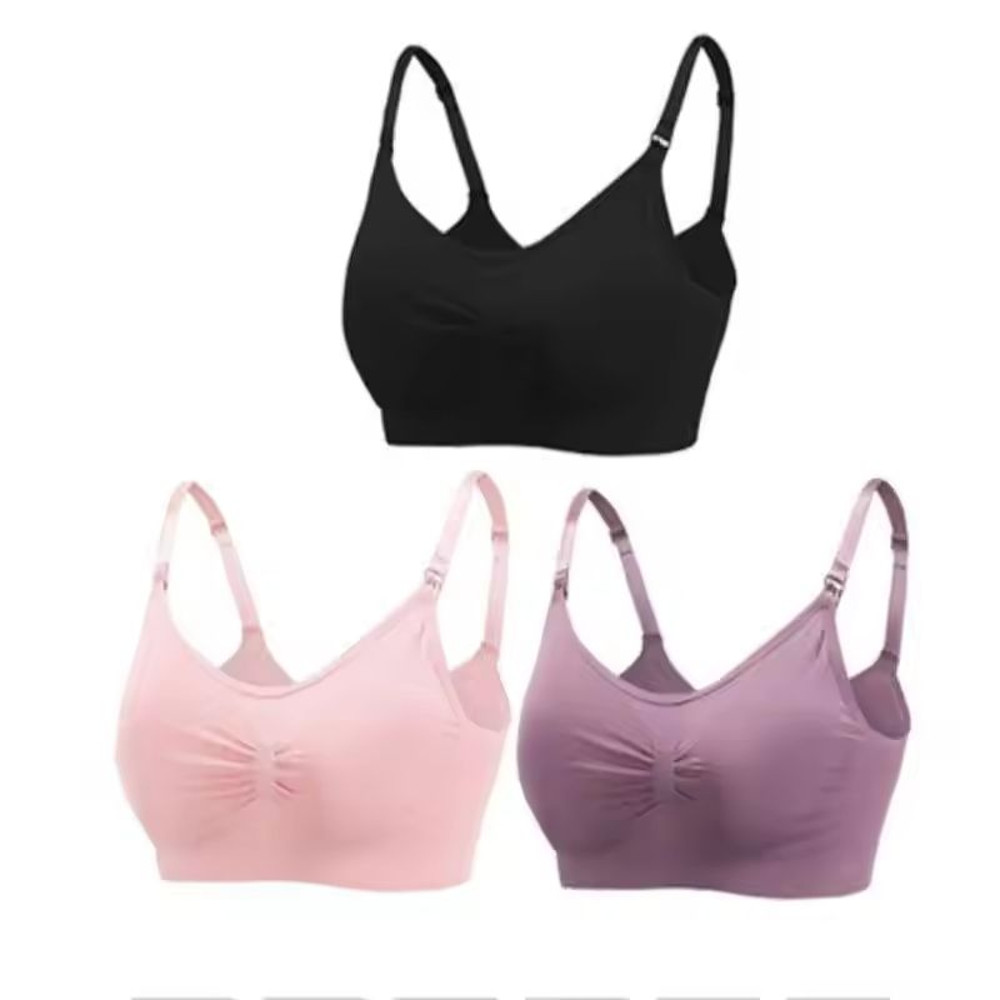 3pcs Maternity Nursing Bras Seamless Cotton Breastfeeding Underwear 21