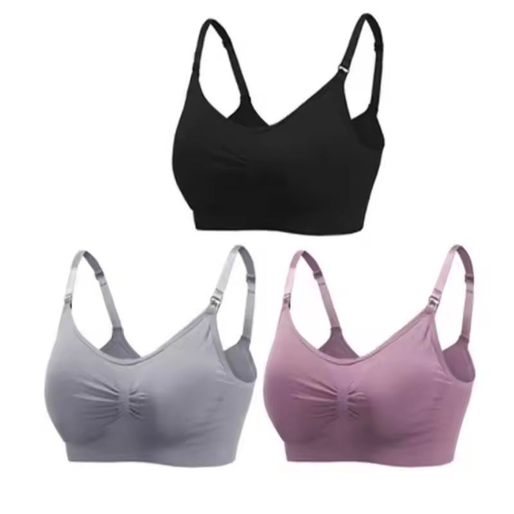 3pcs Maternity Nursing Bras Seamless Cotton Breastfeeding Underwear 23