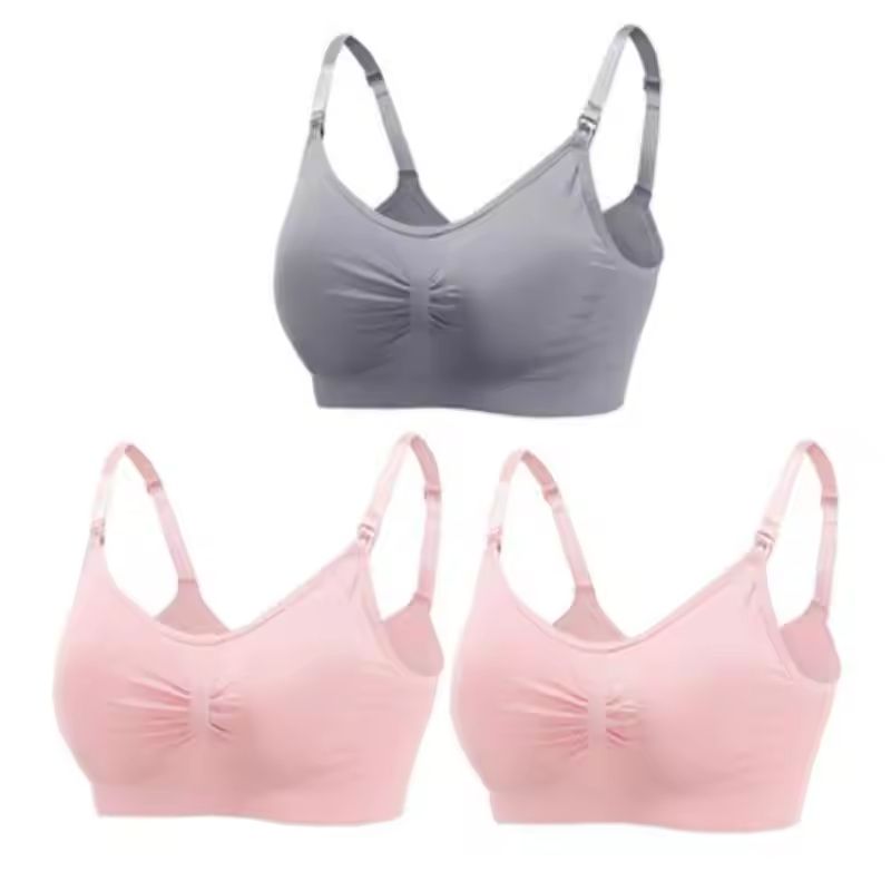 3pcs Maternity Nursing Bras Seamless Cotton Breastfeeding Underwear 26