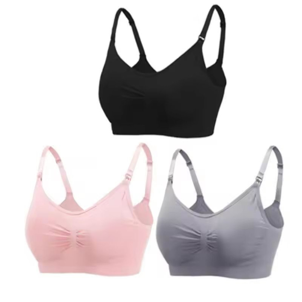 3pcs Maternity Nursing Bras Seamless Cotton Breastfeeding Underwear 28