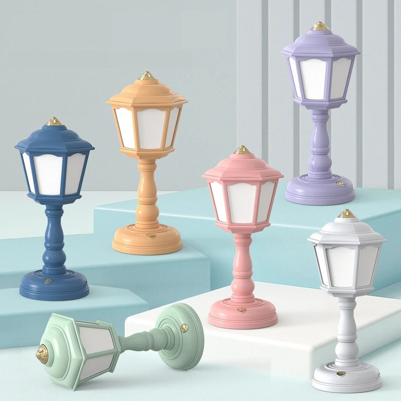 Mini Retro LED Desk Lamp With USB Rechargeable Touch Control 0