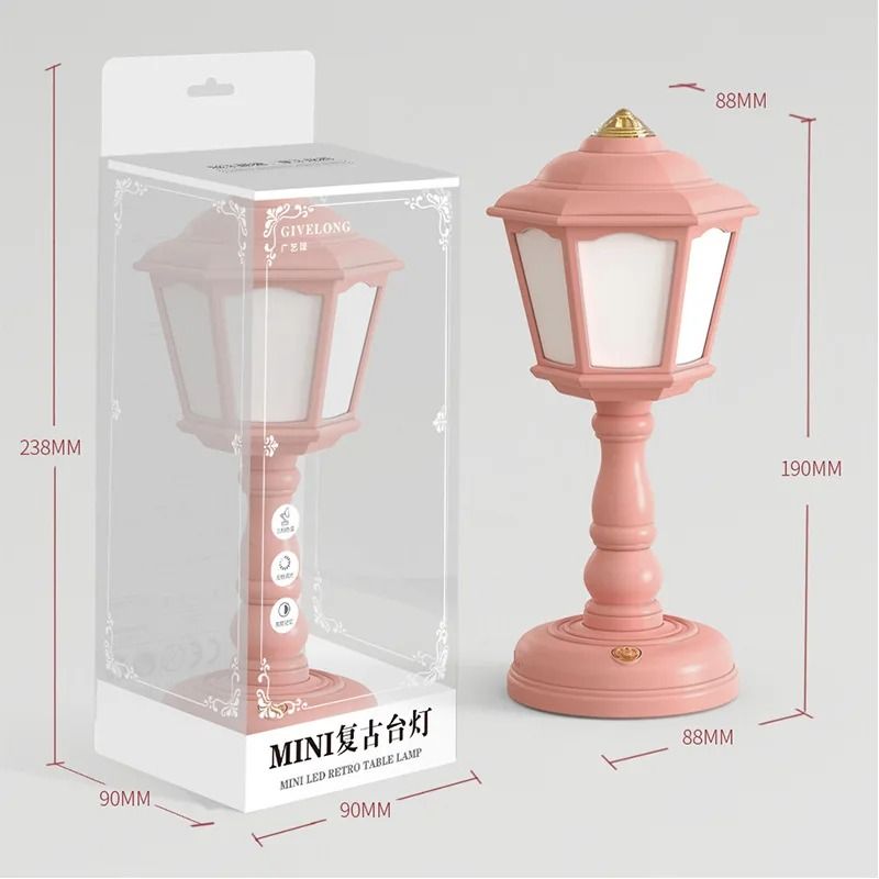 Mini Retro LED Desk Lamp With USB Rechargeable Touch Control 2