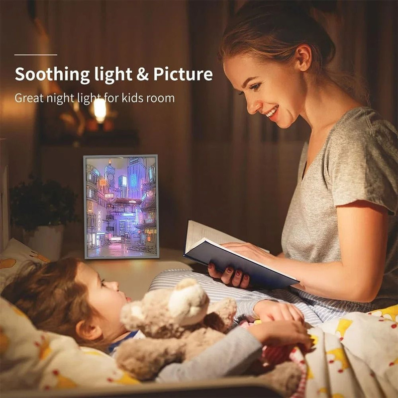 LED City Night View Light Painting With USB Dimming For Romantic Home Decor 4