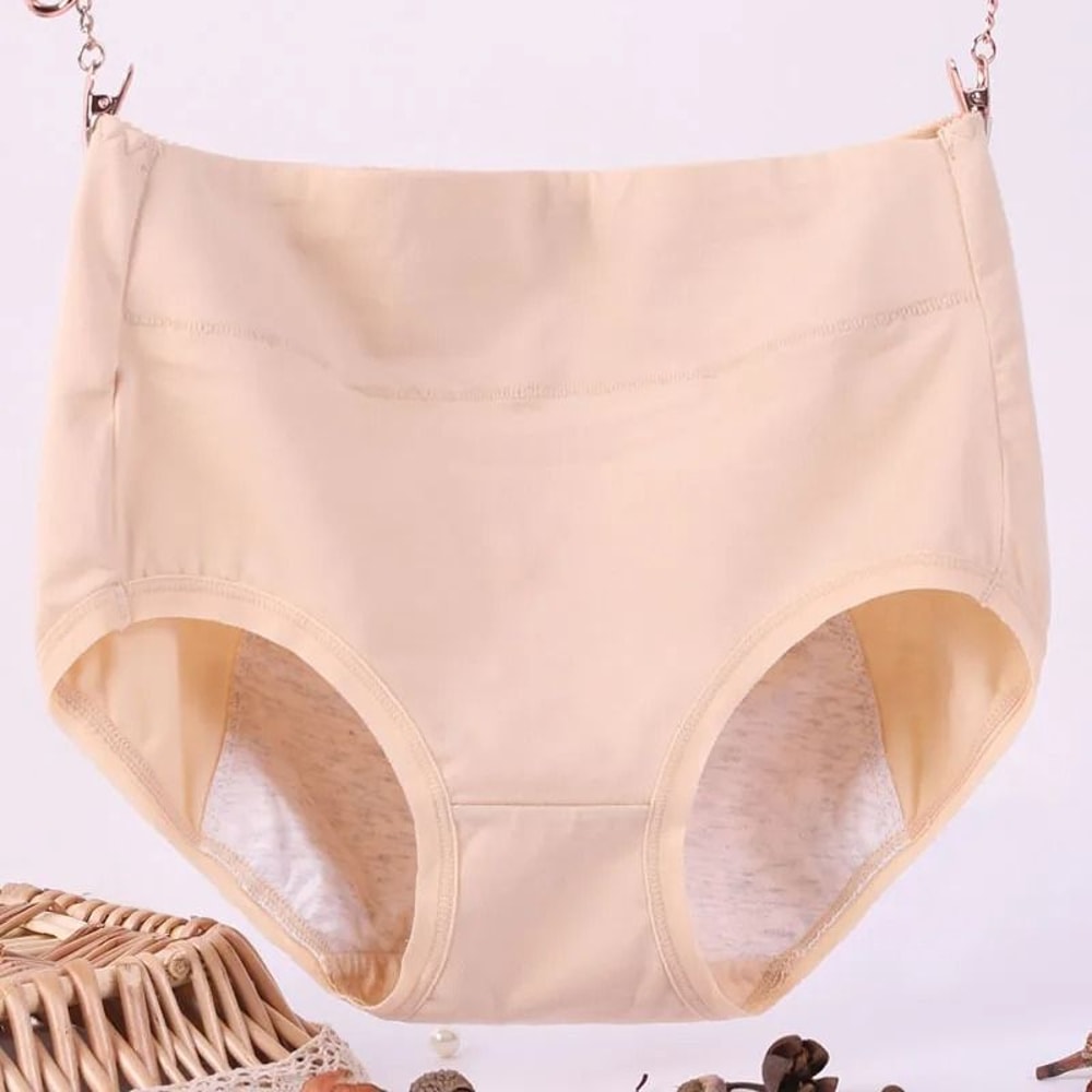 Plus Size Leak Proof Cotton High Waist Menstrual Panties For Women 9