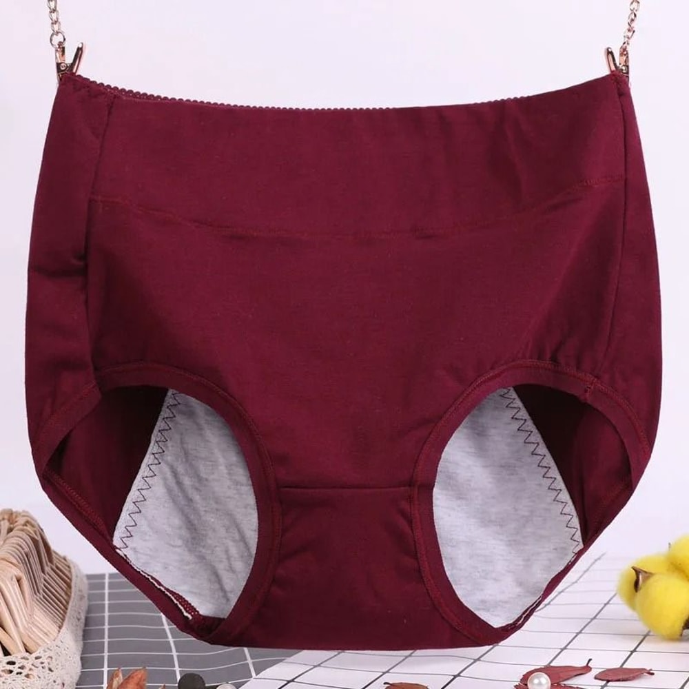 Plus Size Leak Proof Cotton High Waist Menstrual Panties For Women 6
