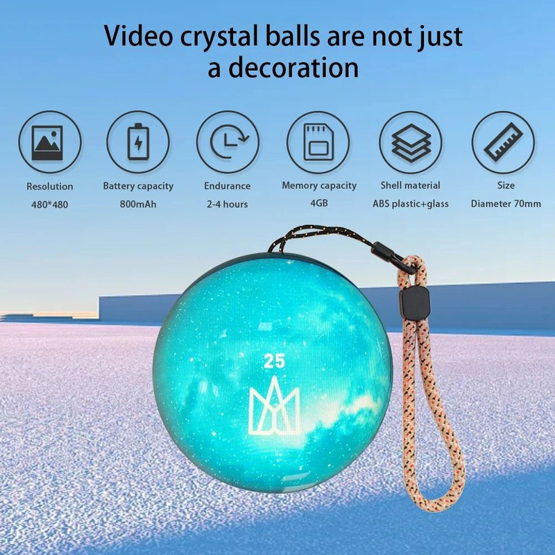 Customizable Video Glass Ball Lamp With Detachable Pixel Display And Sound 3