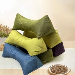natural buckwheat hull cervical pillow for neck support and fatigue relief