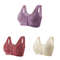 3 Piece Set Front Closure Plus Size Seamless Wireless Lace Bras For Women 15