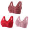 3 Piece Set Front Closure Plus Size Seamless Wireless Lace Bras For Women 17