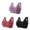 3 Piece Set Front Closure Plus Size Seamless Wireless Lace Bras For Women 18