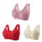 3 Piece Set Front Closure Plus Size Seamless Wireless Lace Bras For Women 12