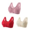3 Piece Set Front Closure Plus Size Seamless Wireless Lace Bras For Women 12