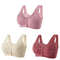3 Piece Set Front Closure Plus Size Seamless Wireless Lace Bras For Women 13